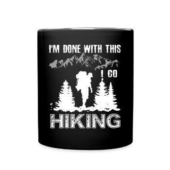 Lustiges Wandercamping -T -Shift Für Wanderer Und - Tasse einfarbig - Schwarz - Vorne