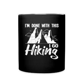 Lustiges Wandercamping -T -Shift Für Wanderer Und - Tasse einfarbig - Schwarz - Vorne