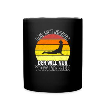 Yoga Spruch - Tasse einfarbig - Schwarz - Vorne