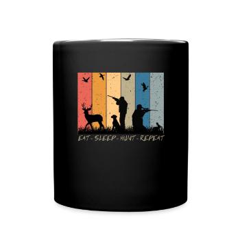 Manger Sleep Hunt Répéter pour les amateurs de chasse - Mug uni - noir - Devant