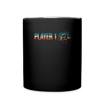 Zocker Paar player 1 in Kombination mit - Tasse einfarbig - Schwarz - Vorne