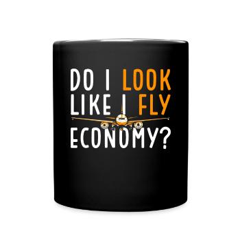 J’ai l’air de passer d’abord à l’économie - Mug uni - noir - Devant