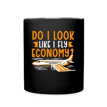 J’ai l’air de passer d’abord à l’économie - Mug uni - noir - Devant