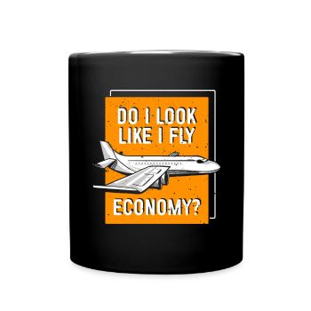 J’ai l’air de passer d’abord à l’économie - Mug uni - noir - Devant