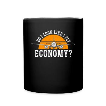 I look like I'm going economy first - Full Colour Mug - black - Front