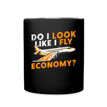 I look like I'm going economy first - Full Colour Mug - black - Front