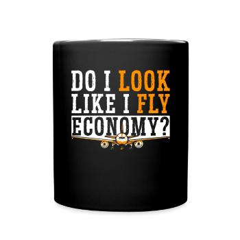 J’ai l’air de passer d’abord à l’économie - Mug uni - noir - Devant