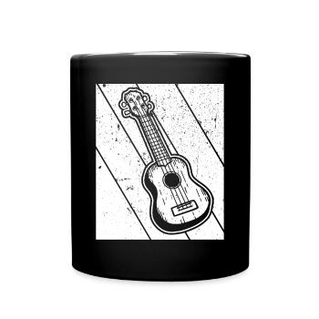 Ukulele Ukulele-Spieler Ukulelist - Tasse einfarbig - Schwarz - Vorne
