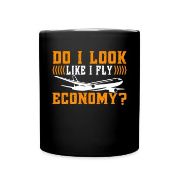 J’ai l’air de passer d’abord à l’économie - Mug uni - noir - Devant