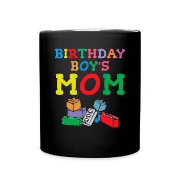 Mère d’un garçon d’anniversaire Blocs de construction - Mug uni - noir - Devant