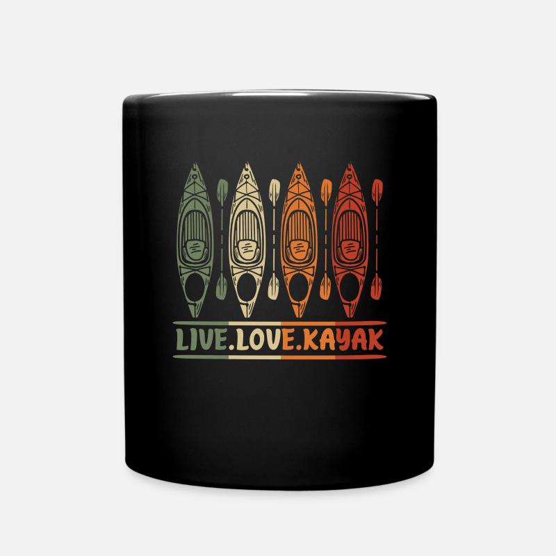 Live Love Kayak - Mug uni - noir