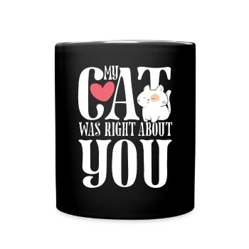 Mon chat droit - Mug uni - noir - Devant