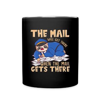 Sloth Mail y arrive - drôle de courrier de postier c - Mug uni - noir - Devant