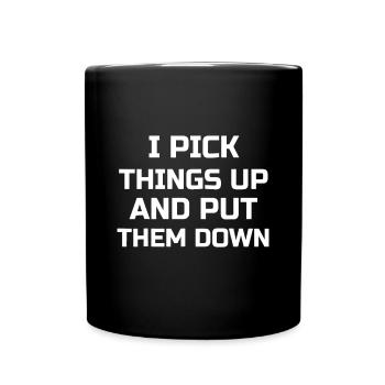 Je ramasse des choses et les dépose Funnygym Traine - Mug uni - noir - Devant