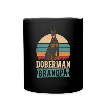 Doberman Grandpa Dog Owner Dogs Gift - Full Colour Mug - black - Front
