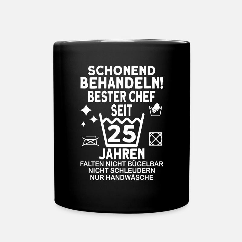 Chef 25 Jahre Dienstjubiläum Bester Chef Jubiläum - Tasse einfarbig - Schwarz