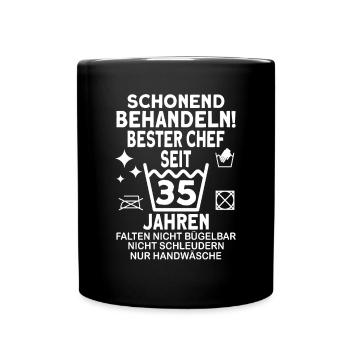 Chef 35 Jahre Dienstjubiläum Bester Chef Jubiläum - Tasse einfarbig - Schwarz - Vorne