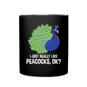 I Really Like Peacocks - Zookeeper Anima Lover Orn - Full Colour Mug - black - Front