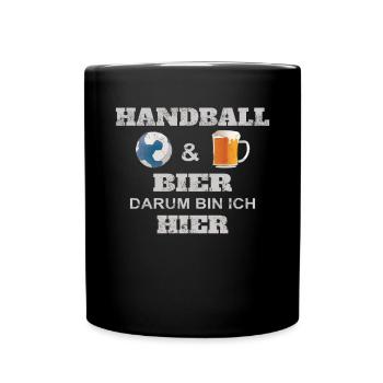 Handball Zubehör handballer Motiv - Tasse einfarbig - Schwarz - Vorne