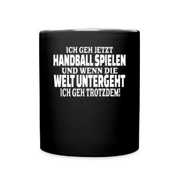 Handball Zubehör handballer Motiv - Tasse einfarbig - Schwarz - Vorne