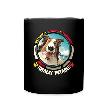 Collie Dogs Cartoon Collie Design - Mug uni - noir - Devant