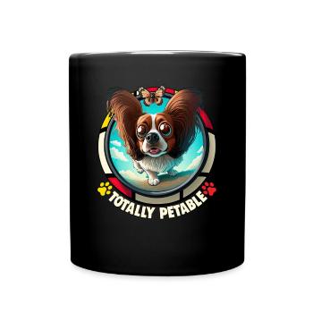 Dog Saying Papillon Design for Dog Lovers - Full Colour Mug - black - Front