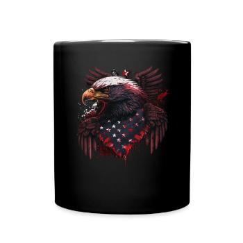 Amerikanisch Patriotisch USA Design - Tasse einfarbig - Schwarz - Vorne