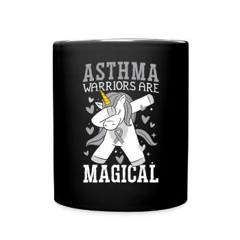 Les guerriers de l’asthme sont des licornes magiques - Mug uni - noir - Devant