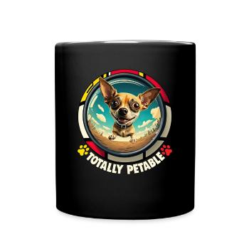 Dog Cartoon Chihuahua Design pour les amoureux des chiens - Mug uni - noir - Devant