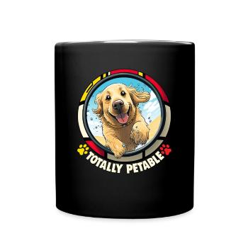 Dog Saying Golden Retriever Design - Full Colour Mug - black - Front