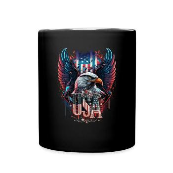 American Patriotic USA Design - Full Colour Mug - black - Front