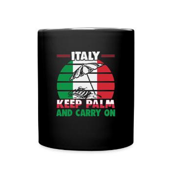 Italien Strandurlaub am Meer Design Strandmotiv - Tasse einfarbig - Schwarz - Vorne