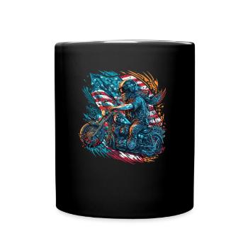 American Patriotic USA Design - Full Colour Mug - black - Front
