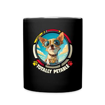 Dog Cartoon Chihuahua Design pour les amoureux des chiens - Mug uni - noir - Devant