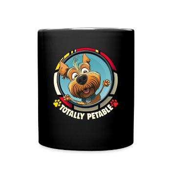 Hunde Cartoon Yorkshire Terrier Design - Tasse einfarbig - Schwarz - Vorne