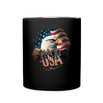 Amerikanisch Patriotisch USA Design - Tasse einfarbig - Schwarz - Vorne