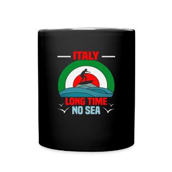 Italie vacances à la plage au bord de la mer Design beach motif - Mug uni - noir - Devant