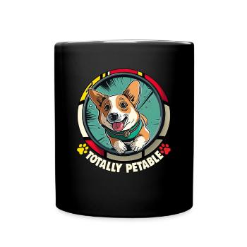 Chiens CartoonWelsh Corgi Design pour les amoureux des chiens - Mug uni - noir - Devant