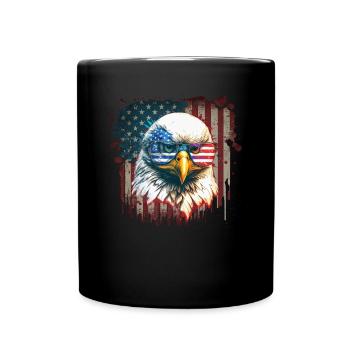 American Patriotic USA Design - Full Colour Mug - black - Front