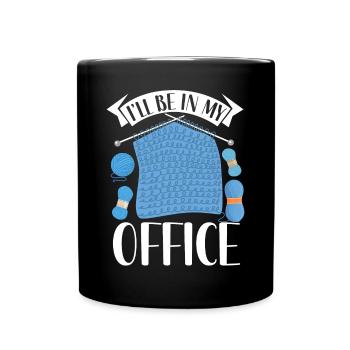 Tricoter Tricoter Je serai dans mon - Mug uni - noir - Devant