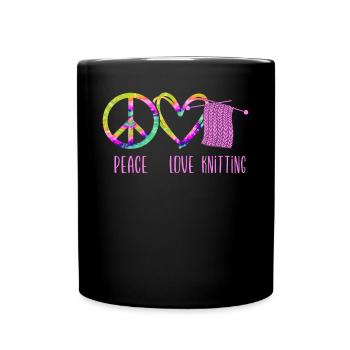 Tricoter Cravate Tie Dye Peace - Mug uni - noir - Devant