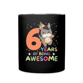 Âne pour les enfants de 6 ans - Mug uni - noir - Devant