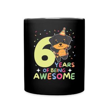 Rottweiler for 6th birthday children six years - Full Colour Mug - black - Front