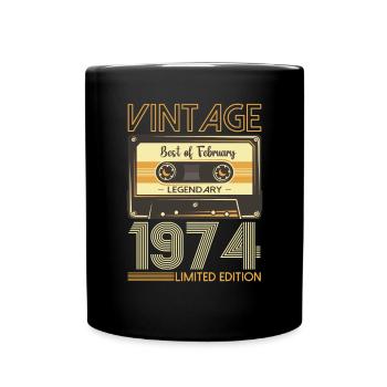 Février né 1974 49ème anniversaire cadeau homme - Mug uni - noir - Devant