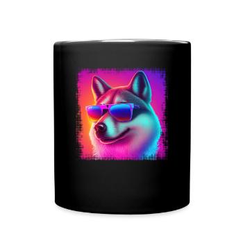 Dog Cartoon Huskie Design pour les amoureux des chiens - Mug uni - noir - Devant