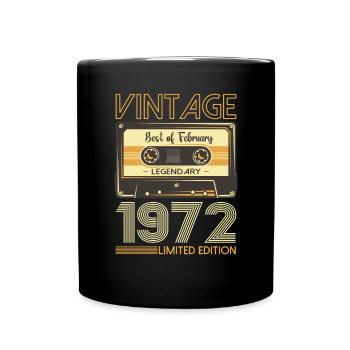 Février né 1972 51ème anniversaire cadeau homme - Mug uni - noir - Devant