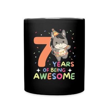 Âne pour les enfants de 7 ans de sept ans - Mug uni - noir - Devant