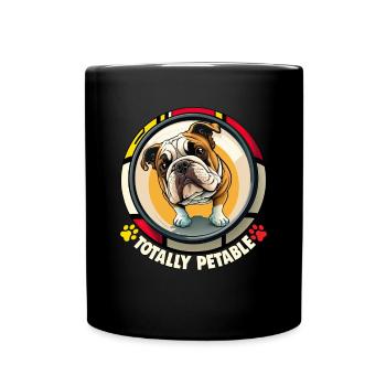 Bulldog dog saying Bulldog owner - Full Colour Mug - black - Front
