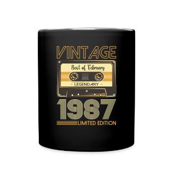 Février né 1987 36ème anniversaire cadeau homme - Mug uni - noir - Devant