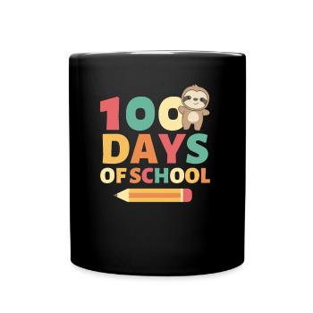 100 days of school Sloth 100 Days - Full Colour Mug - black - Front